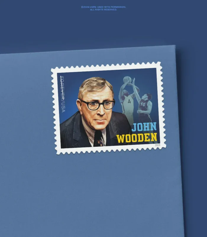 USPS_John_Wooden_2024_Stamps_Envelopes